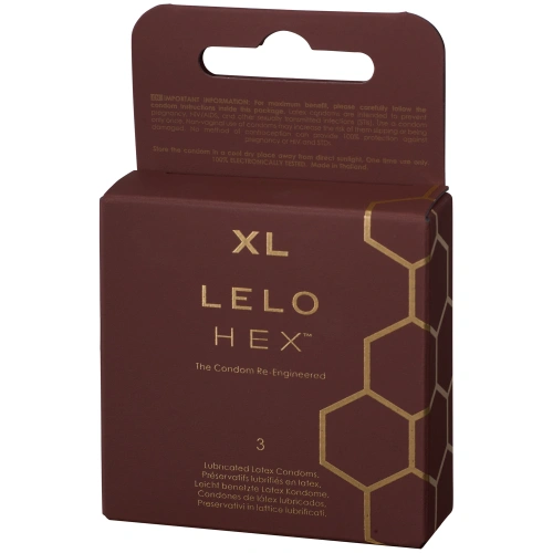 3 pcs. Luxury large condoms lelo hex XL