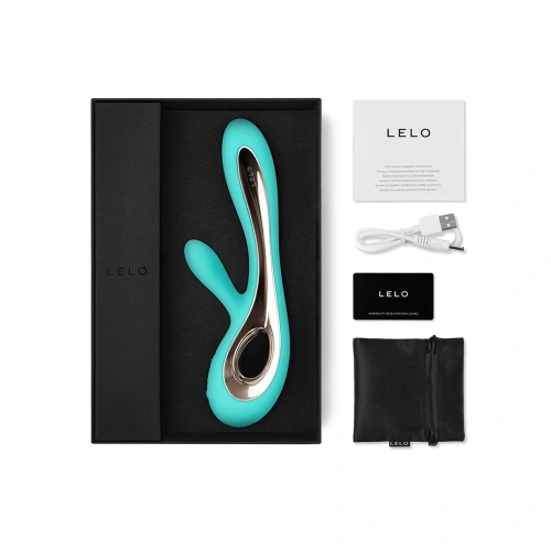​Luxury rechargeable G-spot rabbit vibrator made of silicone Lelo Soraya 2 turquoise [1]