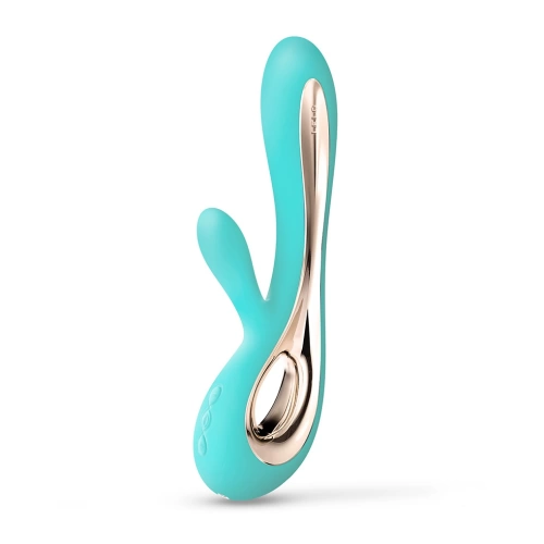 ​Luxury rechargeable G-spot rabbit vibrator made of silicone Lelo Soraya 2 turquoise