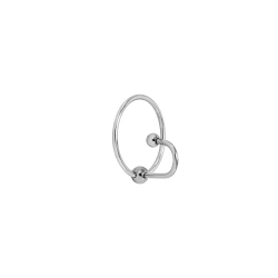 **Ralitsa Steel penis ring with a ball for the urethral canal Locked End Torc 4 cm.