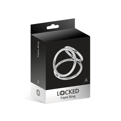 **ralica Triple metal penis ring Locked 5 cm [3]