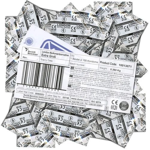 100 pcs. Condoms Durex London Extra Gross - 56 mm. [3]