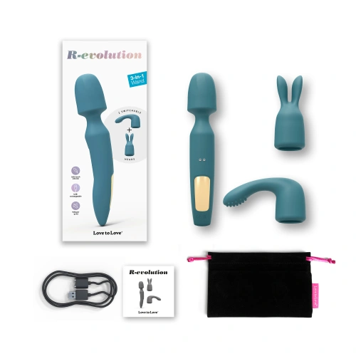 3 in 1 Wand massager with attachments R-evolution blue-green [11]