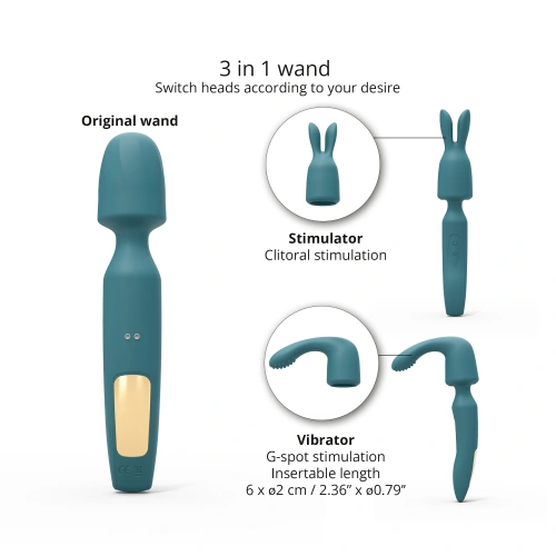 3 in 1 Wand massager with attachments R-evolution blue-green [9]