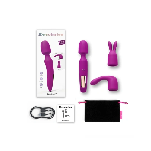 Rechargeable 3 in 1 Wand massager with attachments R-evolution pink [5]