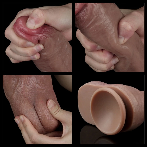Nature Cock Realistic Double Layer Silicone Dildo 10.5" [13]