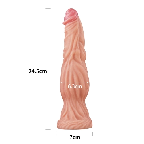 **Irina Color Nature Cock 9.5" Fleshy Large Dual Layer Realistic Silicone Dildo [2]