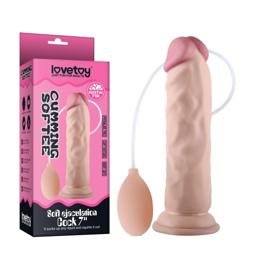 Cumming Softee 8.5" Cyber ​​Leather Realistic Ejaculating Dildo [6]