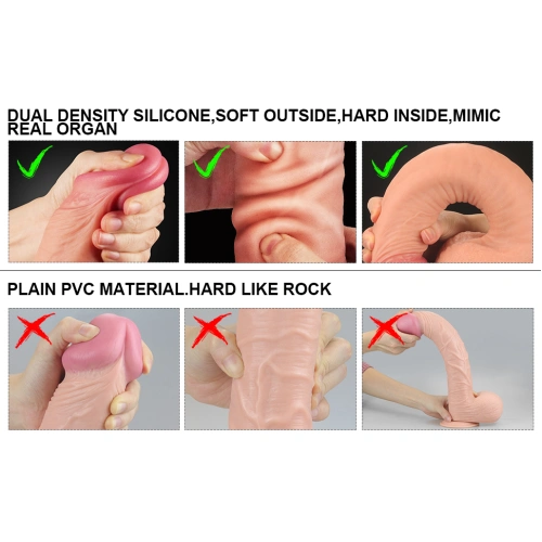 Nature Cock 12" Large Dual Layer Realistic Silicone Dildo [14]