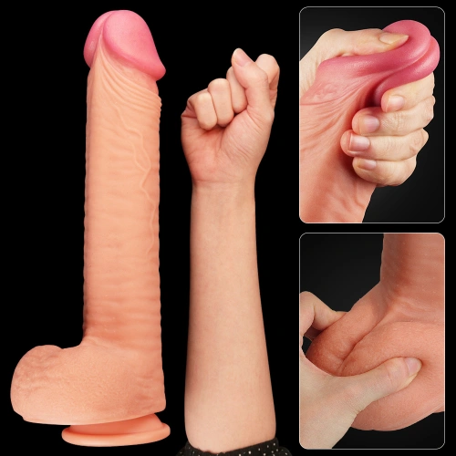 Nature Cock 12" Large Dual Layer Realistic Silicone Dildo [3]