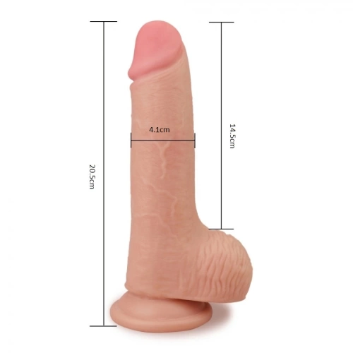 Skinlike Cock 7.5" Flexible Realistic Double Layer Cyber ​​Leather Dildo [3]