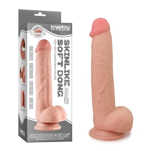 Skinlike Cock 8.5" Flexible Realistic Double Layer Cyber ​​Leather Dildo [6]
