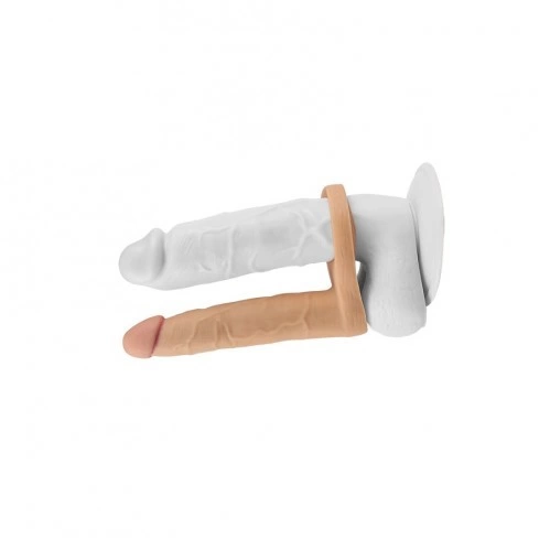 Anal dildo with cock ring The Ultra Soft Double 15.5 cm [3]