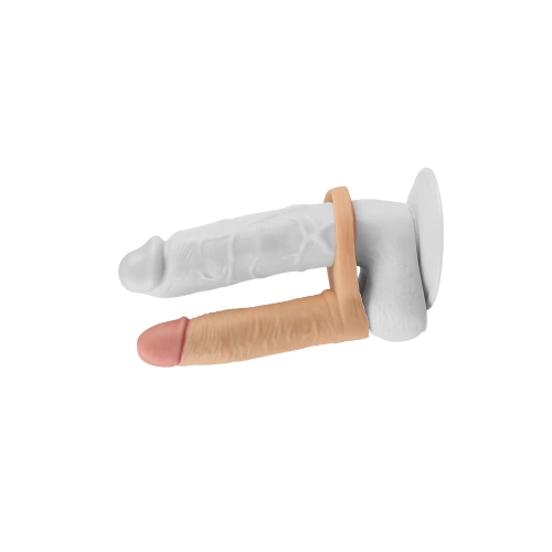 The Ultra Soft Double 5.8" Vibrating Anal Dildo with Penis Ring [4]