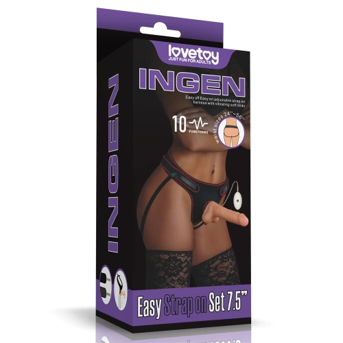 Nina - Ingen 7.5" Adjustable Strap-On Vibrating Realistic Testicle Dildo [20]