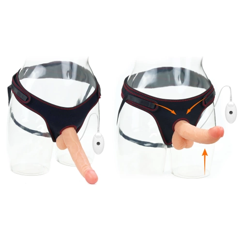 Ingen 8.5" Adjustable Strap-On Vibrating Realistic Testicle Dildo [10]