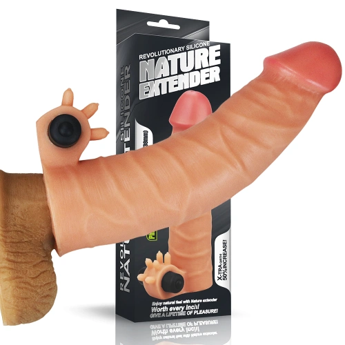 Silicone extension with mini vibrator Nature Extender 17.5 cm. [4]