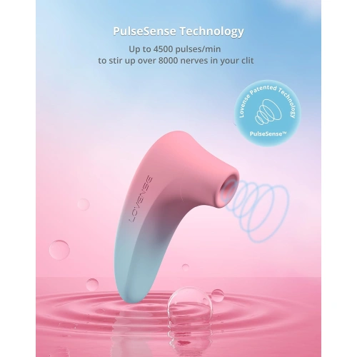 Lovense Tenera 2 Rechargeable Suction Clitoris Stimulator with Mobile App Pink Blue [1]