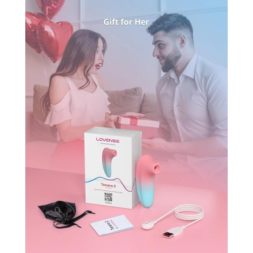 Lovense Tenera 2 Rechargeable Suction Clitoris Stimulator with Mobile App Pink Blue [7]
