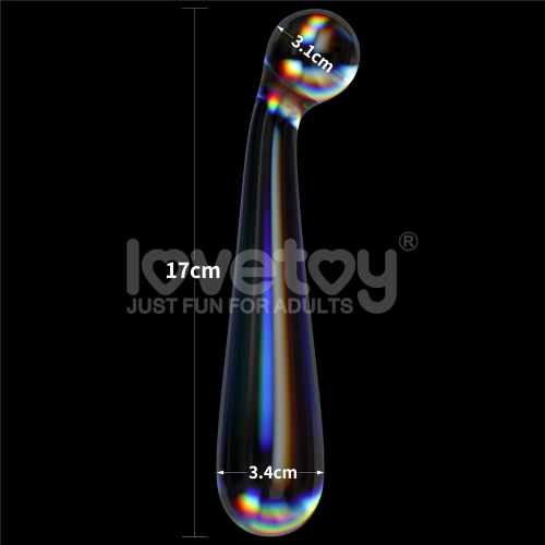Twilight Gleam Alluring Arc Glass Dildo [6]