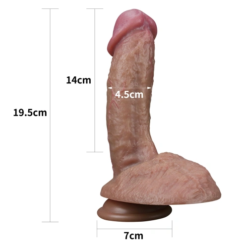 Nature Cock Realistic Double Layer Silicone Dildo 7.5" [19]