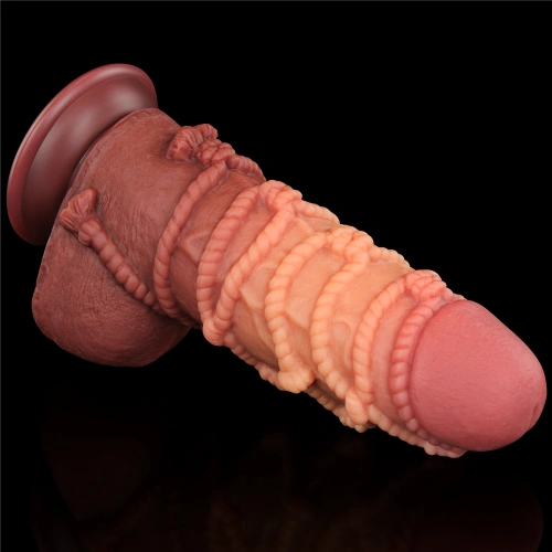 Thick Silicone Embossed Dildo - Nature Cock Rope [1]