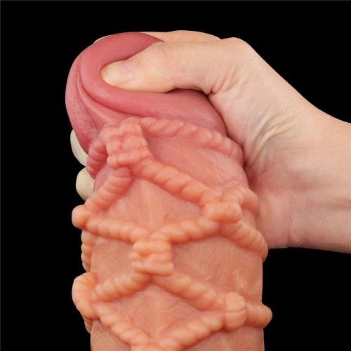 Thick Silicone Embossed Dildo - Nature Cock Rope [10]
