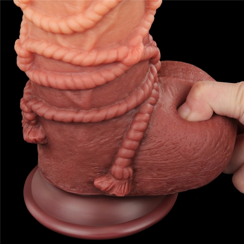 Thick Silicone Embossed Dildo - Nature Cock Rope [12]