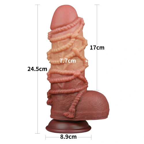 Thick Silicone Embossed Dildo - Nature Cock Rope [16]
