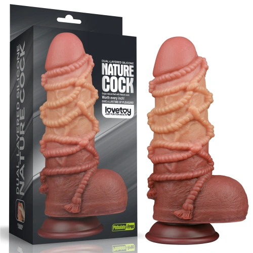 Thick Silicone Embossed Dildo - Nature Cock Rope [17]