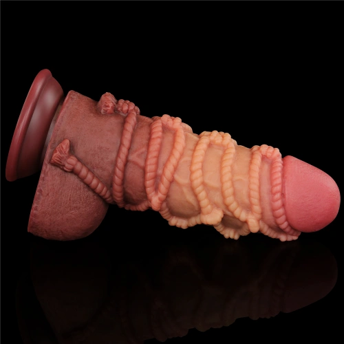 Thick Silicone Embossed Dildo - Nature Cock Rope [3]