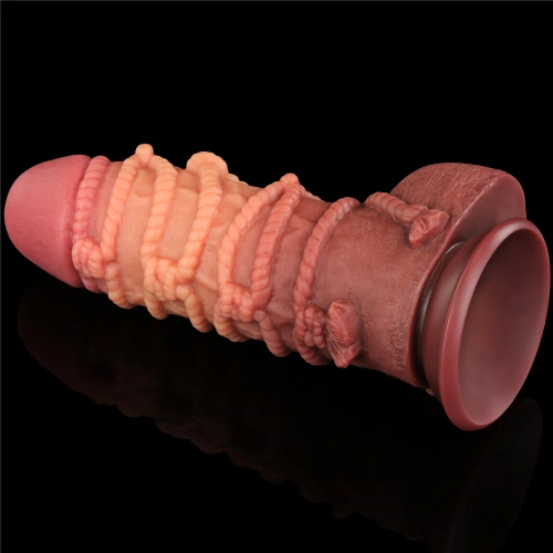 Thick Silicone Embossed Dildo - Nature Cock Rope [4]