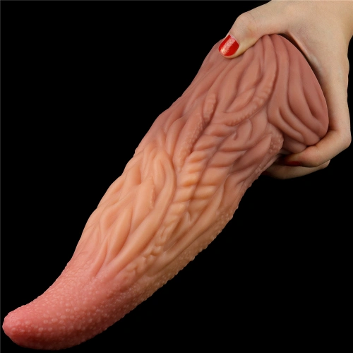 Love Toy Large Double Layer Silicone Tongue Dildo [13]