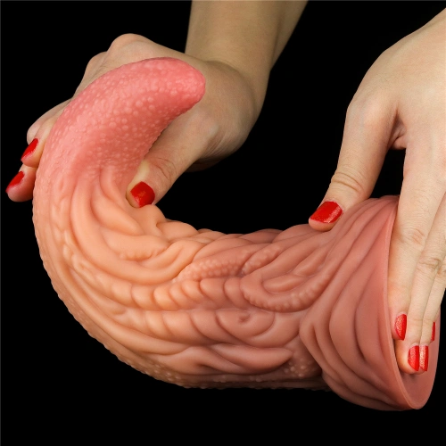 Love Toy Large Double Layer Silicone Tongue Dildo [15]