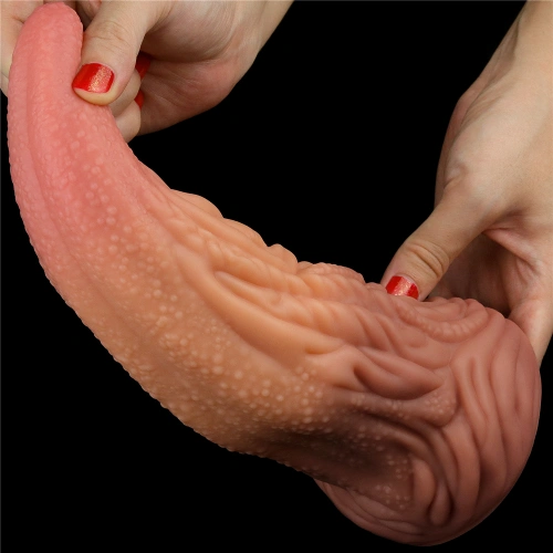 Love Toy Large Double Layer Silicone Tongue Dildo [16]