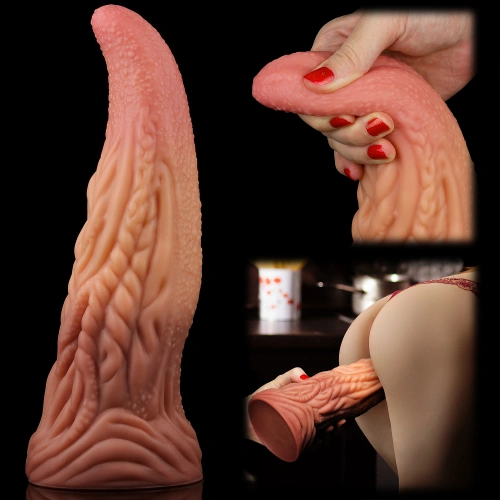 Love Toy Large Double Layer Silicone Tongue Dildo [27]