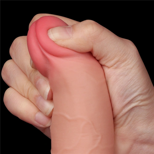 Nina  Sliding-Skin Dong Realistic Double Layer Testicle Dildo 7.5" [10]
