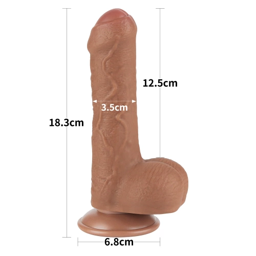 *Nina Color - Flexible Realistic Uncut Dildo with Expandable Vacuum Attachment Sliding Skin 7 [13]