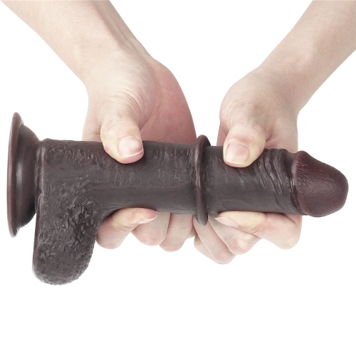 Flexible Realistic Double Layer Cyber ​​Skin Sliding-skin Dong 7" Brown [12]