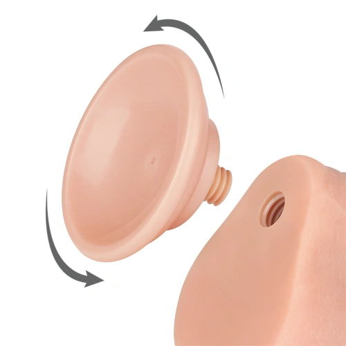 Sliding Skin Flexible Realistic Uncut Dildo with Expandable Vacuum Attachment 7 [4]