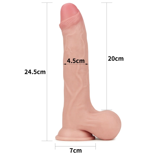 Dilyana - Love Toy Sliding Skin 9.5" Double Layer Realistic Testicle Dildo [25]