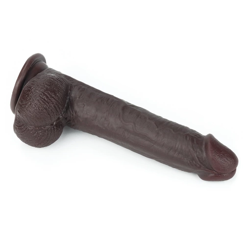 Flexible Realistic Double Layer Cyber ​​Skin Sliding-skin Dong 9" Brown [3]