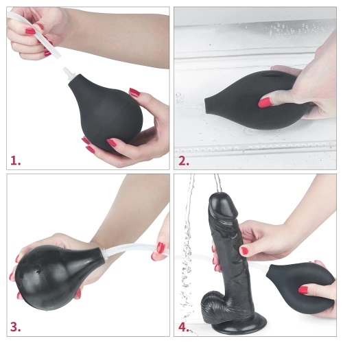 Realistic Ejaculating Dildo Squirt Extreme 10" Black [8]