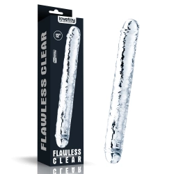 Double flexible dildo Flawless transparent 30 cm.