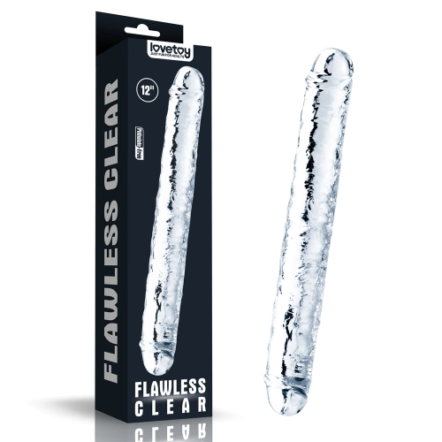 Double flexible dildo Flawless transparent 30 cm.