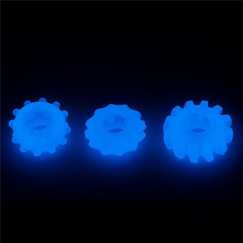 Dilyana- Set of 3 pcs. glow in the dark penis rings Lumino blue [10]