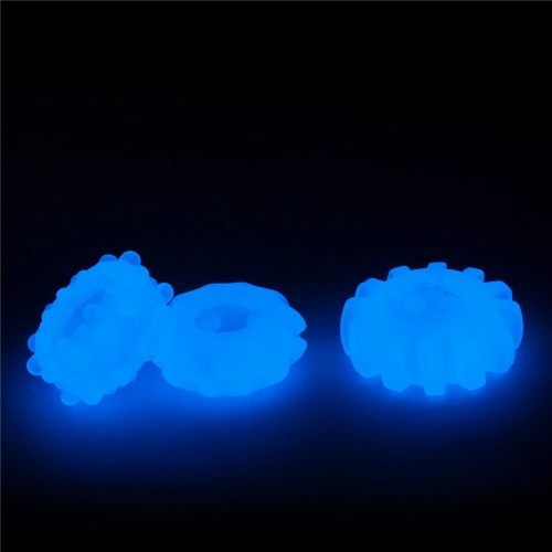 Dilyana- Set of 3 pcs. glow in the dark penis rings Lumino blue [12]