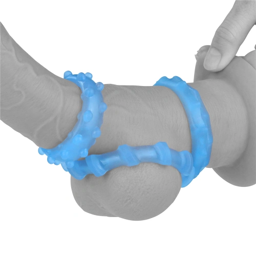 Dilyana- Set of 3 pcs. glow in the dark penis rings Lumino blue [4]
