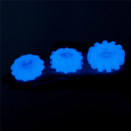 Dilyana- Set of 3 pcs. glow in the dark penis rings Lumino blue [5]