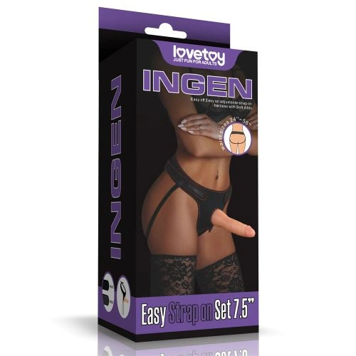 Strap-on belt with realistic dildo Easy Strap on Set 7.5" [7]